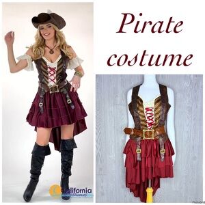 Eye candy Sexy Swashbuckler Captain Halloween costume shirt belt skirt L cosplay